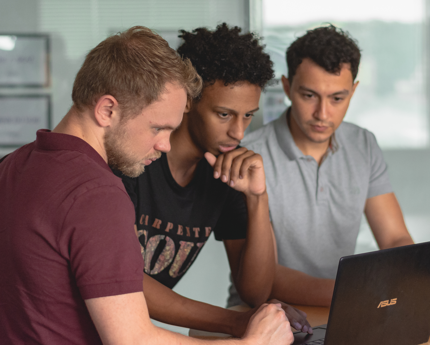 Group working on a laptop